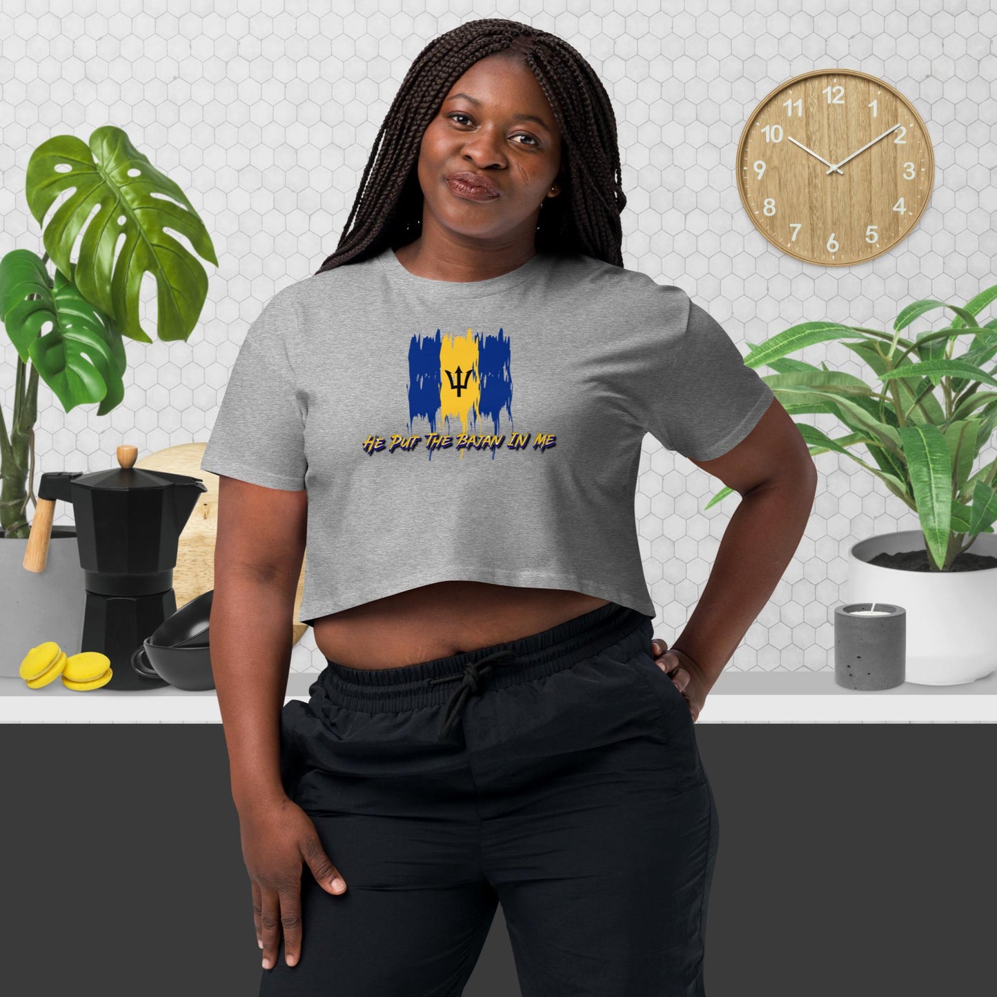 'He Put The Bajan In me' Women’s Crop Top