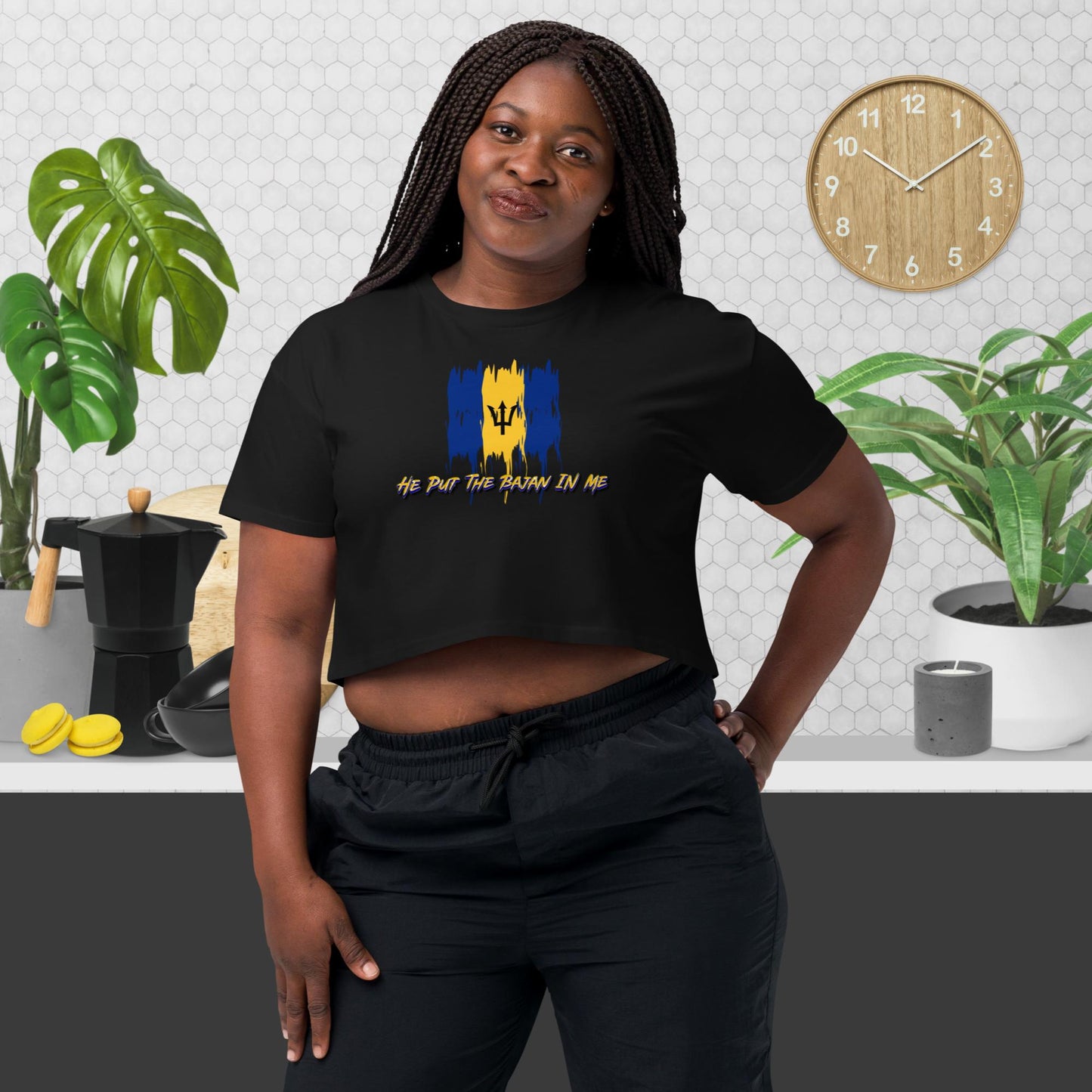 'He Put The Bajan In me' Women’s Crop Top