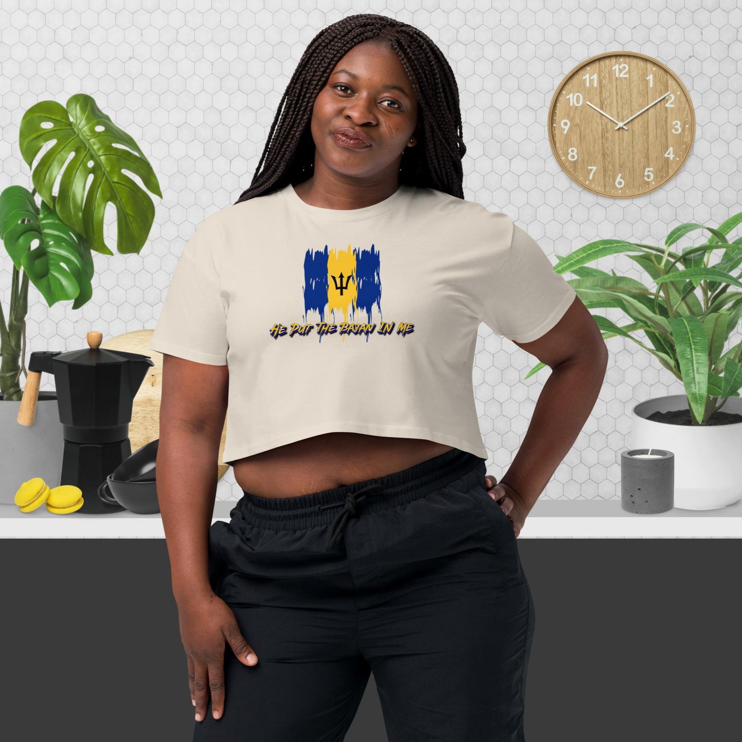 'He Put The Bajan In me' Women’s Crop Top