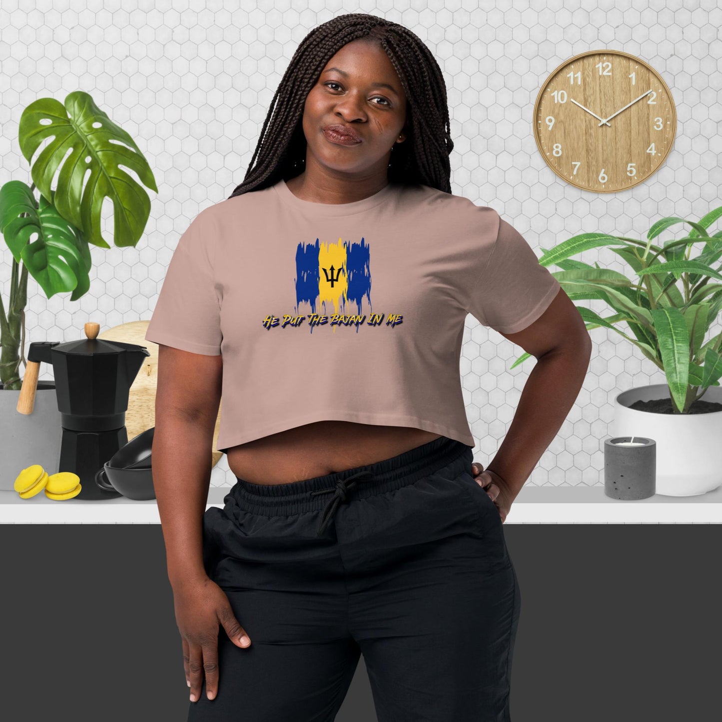 'He Put The Bajan In me' Women’s Crop Top