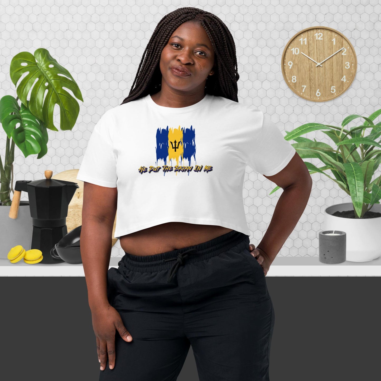 'He Put The Bajan In me' Women’s Crop Top